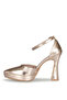 307 Mg Gold Platform Heeled Evening Dress Women's Shoes - 4