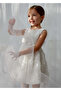 Abel&Lula Girl's 3D Fluffy Dress White 5050