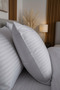 100% Cotton Satin Striped Covered Pillowcase Set of 2 Luxury Hotel Quality |   50X70 White - 4