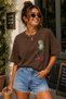 Unisex Oversize T-Shirt with Slipper-Frog Print – Cotton Crew Neck Casual T-Shirt