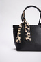 Women's Classic Shoulder Bag with Scarf Detail - 3