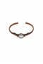 White Cat's Eye Natural Stone Vintage Copper Women's Bracelet for Aries, Pisces and Capricorn Signs - 2