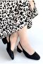 Women's Straw Weave Detailed Blunt Toe Slingback Low Heel Shoes