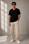 Men's V-Neck Basic T-Shirt Short Sleeve Summer Regular Fit T-Shirt - Black - 2