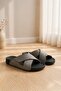 Comfortable Brown Cross-Strapped Casual Men's Slippers for Beach and Pool Use