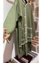 Stripe Detailed Knitwear Double Set (Cardigan & Trousers + Shawl) - 2