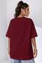 Women's Oversize Casual T-Shirt Spectacular Burgundy - 7