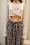 Yenka Basic İnce Bej Triko Crop - 7