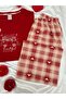 Women's Patterned Cotton Short Sleeve Crew Neck Pajama Set - 3