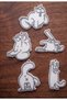 Simon's Cat 5-Piece Cat Figure Set - 3D Printed Durable Keychain & Bag Accessory