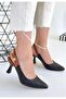 Bellamor Women's Goblet Heel Open Back Pointed Toe Stiletto