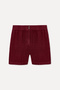 Women's Burgundy Relax Fit Linen Shorts - 4