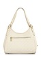 Women's White Patterned Zippered Faux Leather Shoulder Bag - 7
