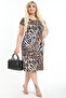 Plus Size Viscose Dress Leopard Pattern Short Sleeve Flexible Comfortable Summer Casual Women's Dress - 4