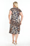 Plus Size Viscose Dress Leopard Pattern Short Sleeve Flexible Comfortable Summer Casual Women's Dress - 3