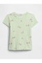 Gap girl's strawberry print ribbed short sleeve t-shirt 6 months-5 years green