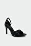 Space Stone Knot Detailed Platform Black Evening Dress Shoes