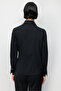 Women's Bow-Tie Waist Woven Fabric Shirt 0033 Black - 4