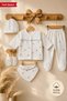Seasonal Newborn Baby Boy Hospital Discharge Bodysuit Set Cotton 5-Piece Bodysuit Set (0-3 Months) - 2