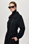 Hooded Belt Detailed Giy Çık Black/Nefti 0221 - 2