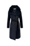 Fur Collar Belt Detailed Coat Black 14025