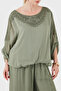 Guipure Detailed Silk Blend Casual Blouse Bluz 690274 - 4