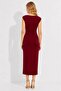 Burgundy Front Slit Midi Length Pencil Dress - 3