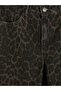 Straight Fit Leopard Patterned Women's Jean Trousers - 6