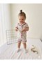 Baby Girl Mom Dad Written Summer Shorts Pajama Set White Buttoned