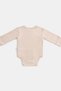 Natural Modal Cotton Newborn Double-Breasted Bodysuit Long Sleeve Snap Fastener Kimono Bodysuit L Safari Ecru - 6