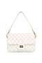 Women's Monogram White Clamshell Lock Detailed Shoulder and Crossbody Bag Velux