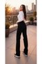 Dodo High Waist Women's Black Denim Trousers Black Loose Jeans Lycra Stretch Palazzo - 3