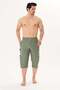 Men's Stripe Detailed Pocketed Micro Deniz Capri Khaki 3292-H - 2