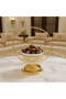 White Ceramic Candy Bowl with Gold Metal Holder & Lid – Elegant Serving Dish for Chocolates, Sweets & Dry Fruits – 12 × 30 cm - 2