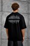 Men's T-Shirt Fashion Print Black Oversize Printed Crew Neck Cotton - 2