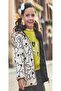 Girl's Double-Sided Padded Coat 2-10 Years Ecru - Black - 2