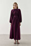 Loose Fit Smocked Dress in Plum