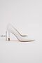 White Leather Stiletto 8.5 cm V Model Wedding Dress Gold Detailed Women's Special Heel New Season Evening Dress Office Daily Premium Product - 3