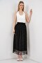 Bdart Floral High Waist Maxi A-Line Skirt
