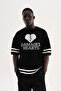 Men's Patterned Knitwear T-Shirt Black - 2