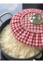 Set of 2 Pilaf Cooking Covers, Elastic Pot Covers, Gingham and Plaid Patterned Demlematik - 3