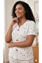 Flowery Summer Lycra Patterned Women's Terry Fleece Pajama Set - 3
