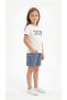 The Beauty Heart the Worlh Printed Girls' T-Shirt-Denim Shorts Set - 3