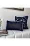 "Navy Zebra" Patterned Throw Pillow Cover Set - Silver - 3