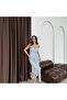 Baby Blue Sweetheart Neckline Strapless Sequined Midi Evening Dress - 3