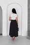 Women's Black Lace Detailed Polka Dot Patterned Midi Length Dress --- Nbk4608 - 5