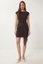 Polka Dot Tie-Up Summer Tulle Dress Lfw0019 Brown - 2