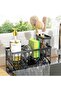Kitchen Sink Organizer, 1-Shelf Stainless Steel Sponge Holder with Automatic Drainage, Space