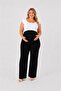 Plus Size Maternity Straight Leg Jeans - Flexible Soft Textured Jeans with Abdominal Support and Adjustable Waist - 3