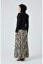 Rose Detailed Blouse Skirt Double Set 5645-01 Black - 3